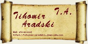 Tihomir Aradski vizit kartica